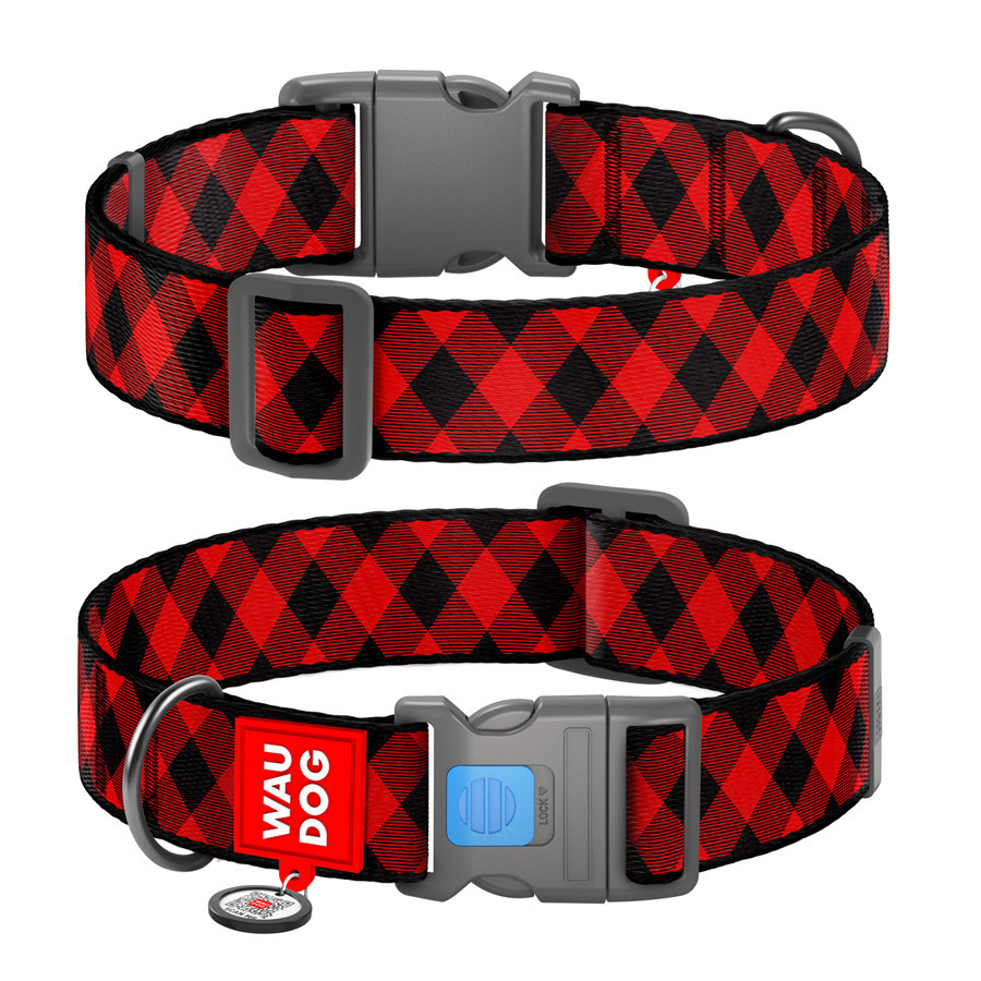 Ошейник для собак нейлоновый WAUDOG Nylon c QR паспортом, рисунок 