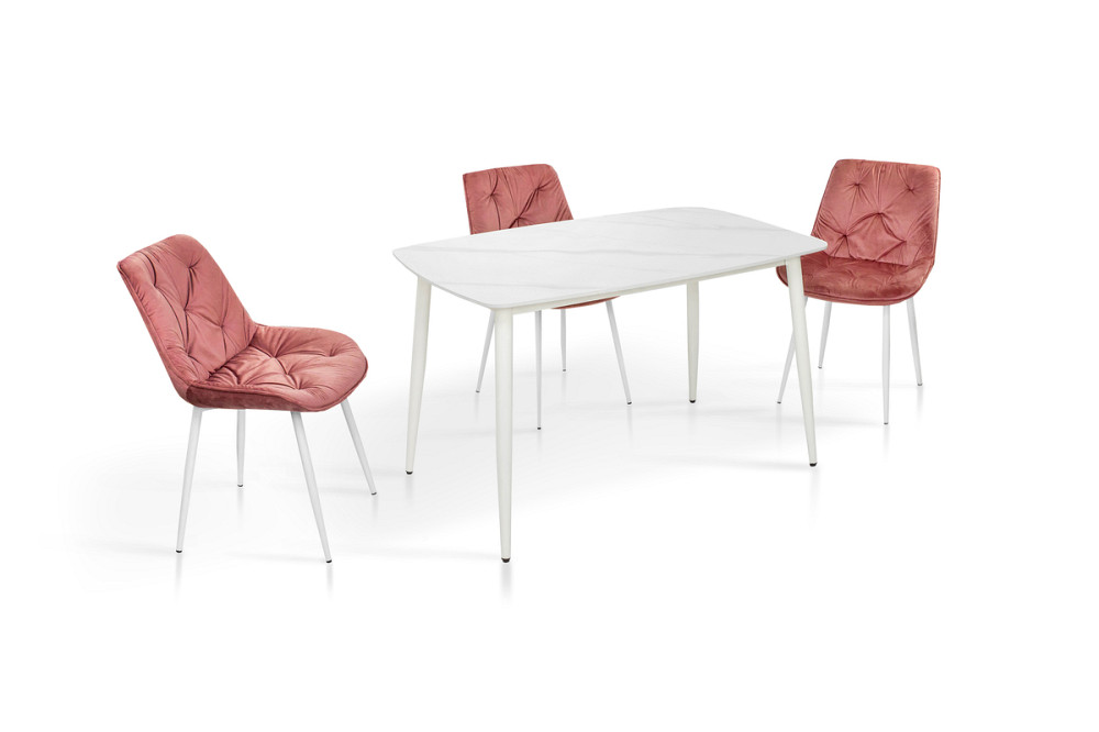 Стіл КИПАРИС 120*80, білий/ білий мармур Київ - фото 2