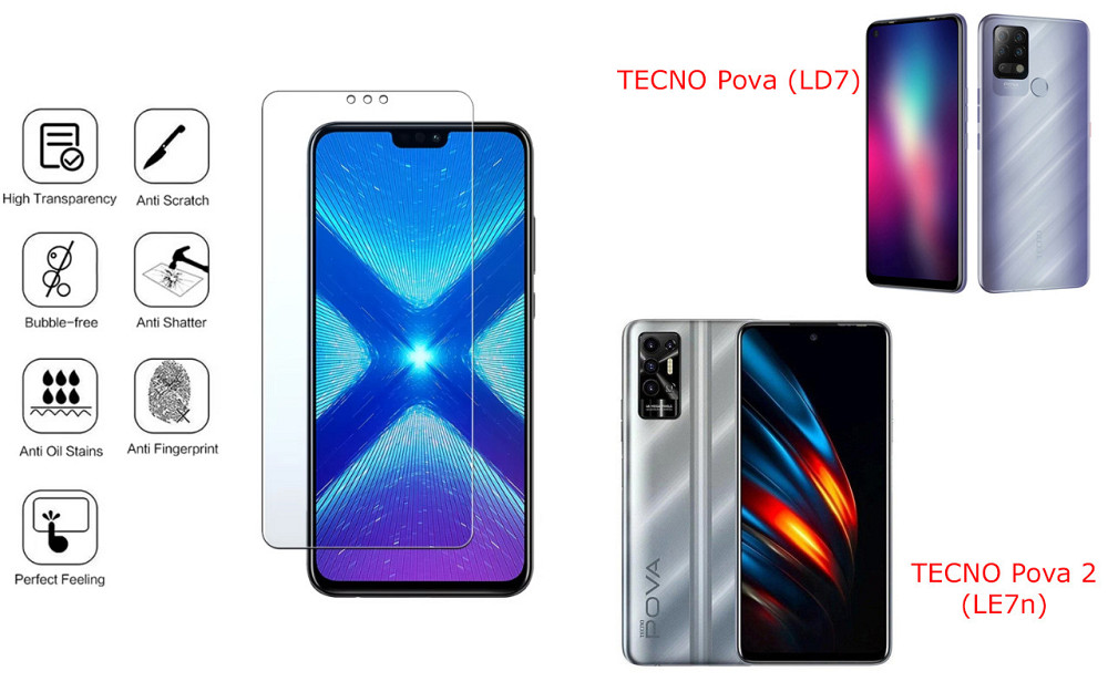 Защитное стекло NeoGlass для TECNO Pova (LD7), Pova 2 (LE7n) – ультрапрозрачное и устойчивое Киев - изображение 4