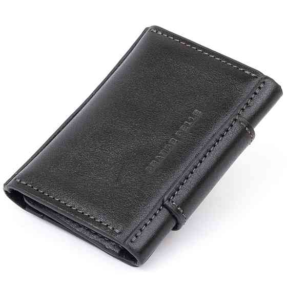 Візитниця для карток глянцева з натуральної шкіри GRANDE PELLE 11293 Чорна Київ