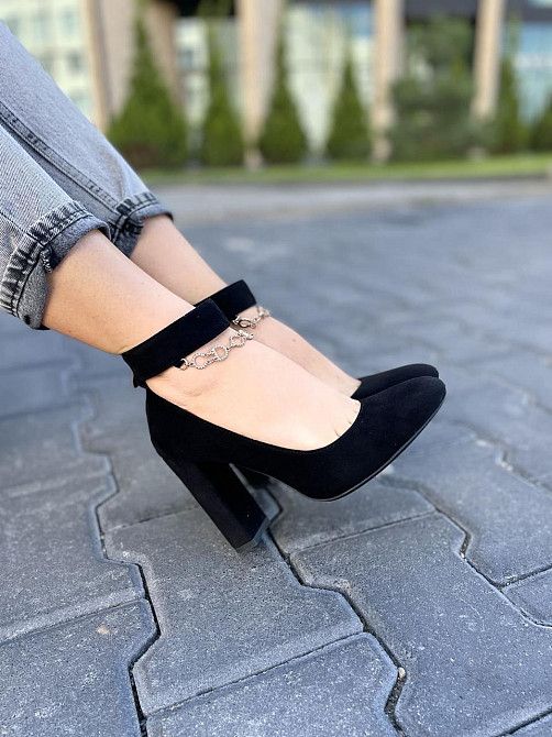 Туфлі жіночі LENA MELIANI чорні еко-замша каблук 10см 38р (N357-E7080-1) Коломыя - изображение 6