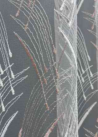 Тюль фатин с вышивкой и люрексом цвет белый с пудровым 1649т Киев