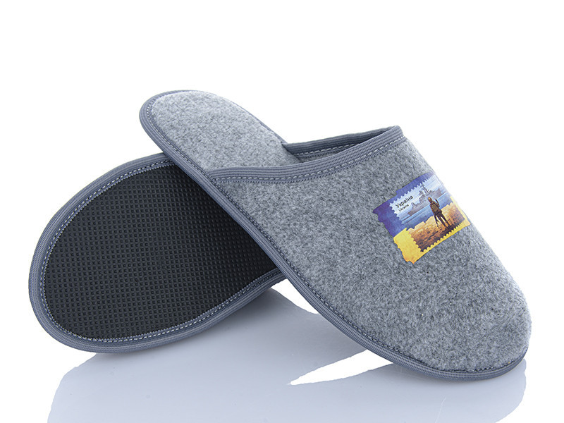 Хатні капці чоловічі сірі закритий носок Марка Одеса - фото 3