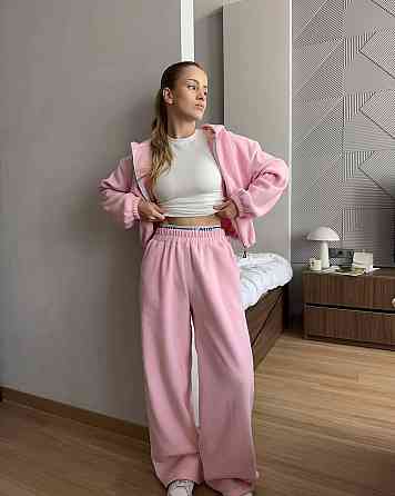Жіночий теплий прогулянковий костюм: кофта та штани двосторонній фліс Барбі, 46/48 Одеса