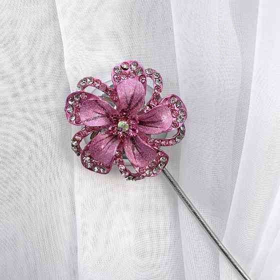 Магніти для штор та гардин "Flowers" набір 2 шт Рожевий (81-245) Київ