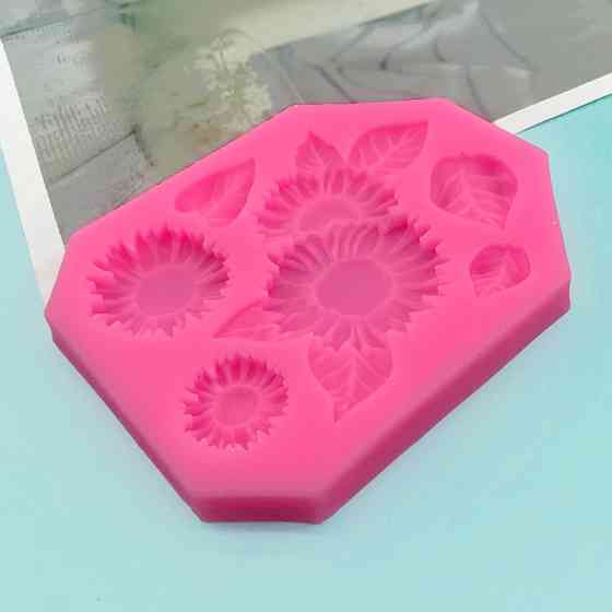Молд силиконовый Подсолнух 119 на 68 мм розовый Киев