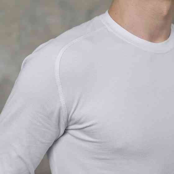 Белый мужской лонгсив Pobedov Dune. Белая мужская кофта весна/осень Киев