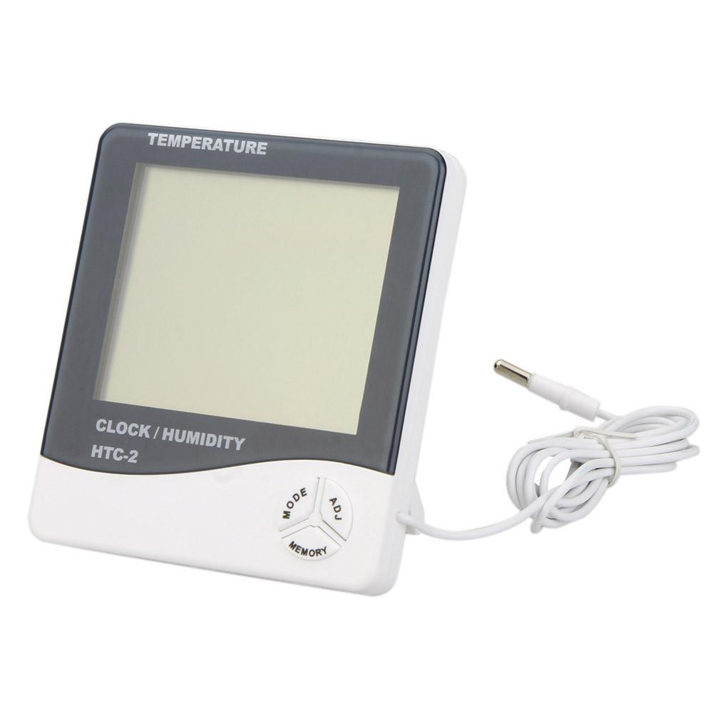 Цифровий термометр годинник гігрометр з датчиком HTC-2 Вінниця - фото 1