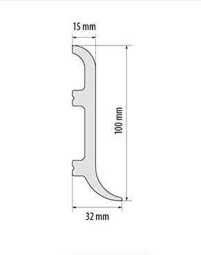 Плинтус под покраску из дюрополимера Элегант LPC - 40 (2.44  м.п.) 100х32мм Днепр