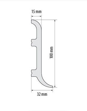 Плинтус под покраску из дюрополимера Элегант LPC - 40 (2.44  м.п.) 100х32мм Днепр - изображение 2