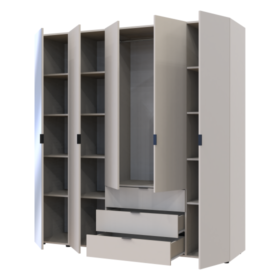 Комплект шкафов для одежды Doros Гелар (2 шт.) 194х49,5х203,4 см Зеркало/Кашемир (DRS-011260) Львов