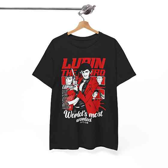 Футболка для мальчика аниме Лупин Тхирд Аниме Гифт оверсайз (рост от 165 до 180 ) Черний AnimeJ0517m Днепр