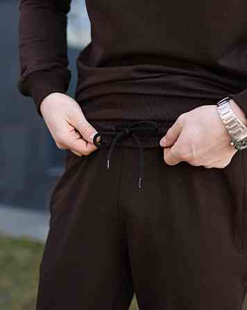 Чоловічі штани джогери з кишенями шоколадний Pobedov 95 Київ