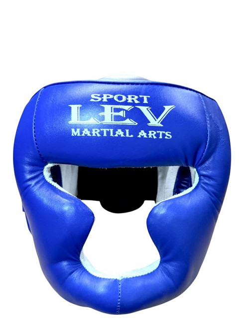Шолом боксерський з повним захистом LEV, шкіра, р. L Вишневе - фото 7