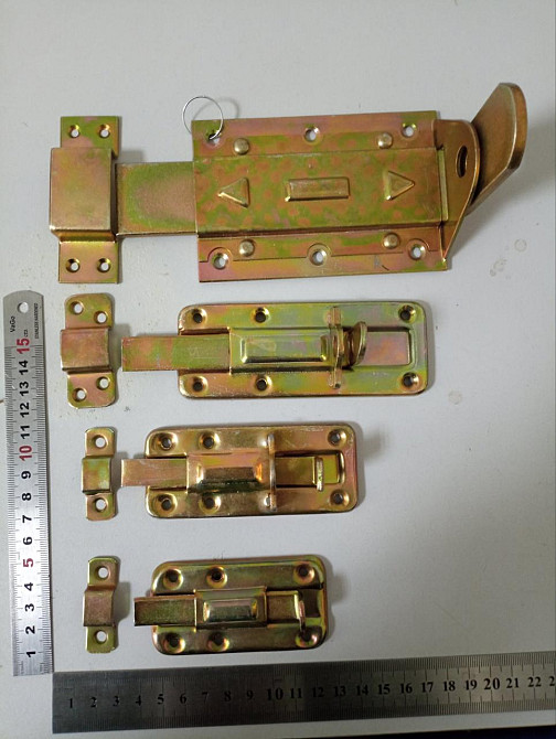 Засув плоский в жовтому оцинку  80 мм "P-o" Київ - фото 1