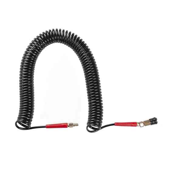 Шланг BLACK M-Flex 5,5×8 мм, 15 м, спіральний поліуретановий, з поворотним шарніром, латунними швидкороз'ємними з'єднаннями, STORM Львов
