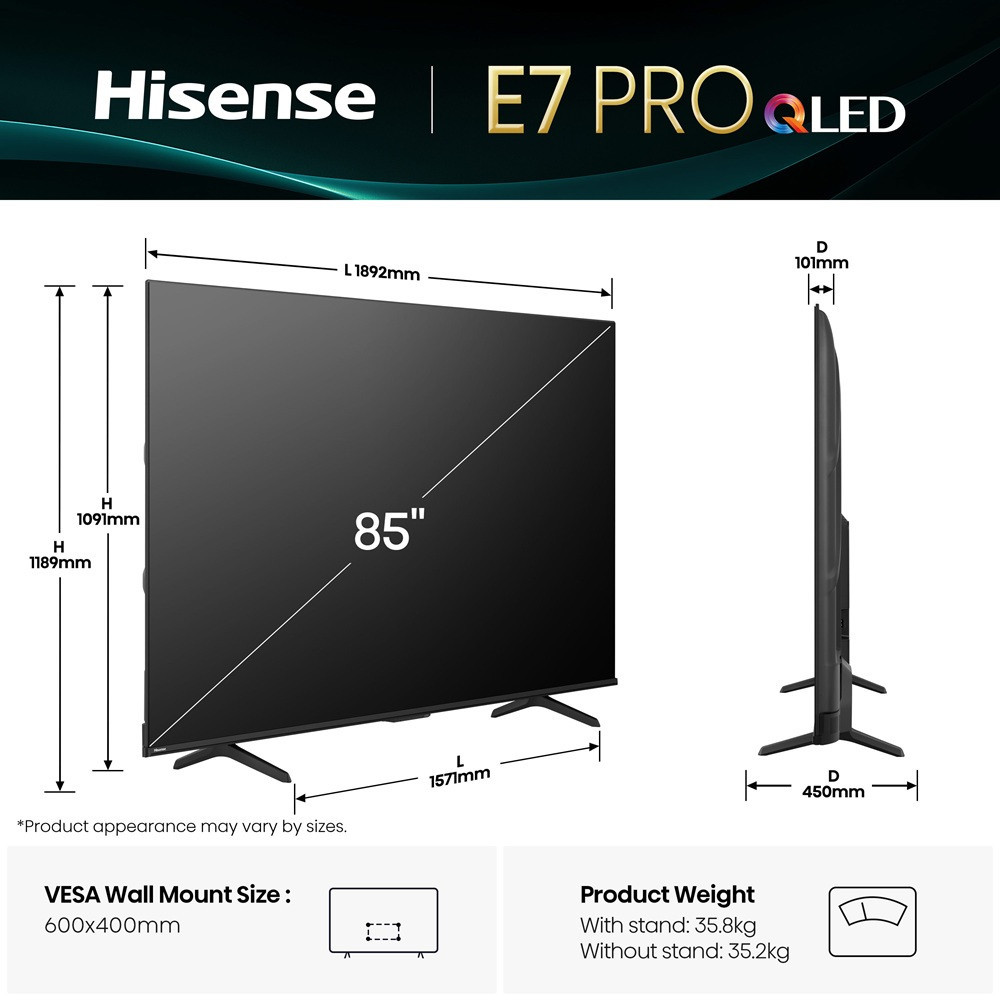 LED-телевізор Hisense 85E7Q PRO (7134221) Київ - фото 5
