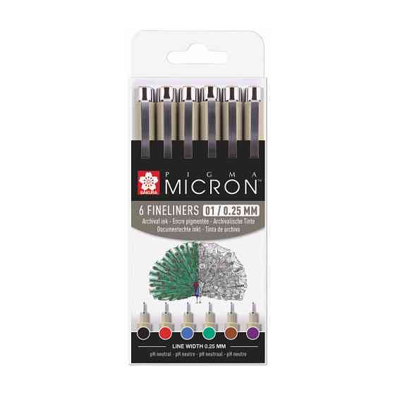 Набор лайнеров PIGMA MICRON 01 BASIC 6кол Sakura Киев