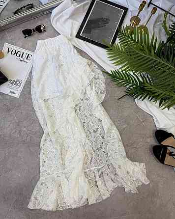 Женская трендовая гипюровая юбка с шортами гипюр(кружево) Одесса