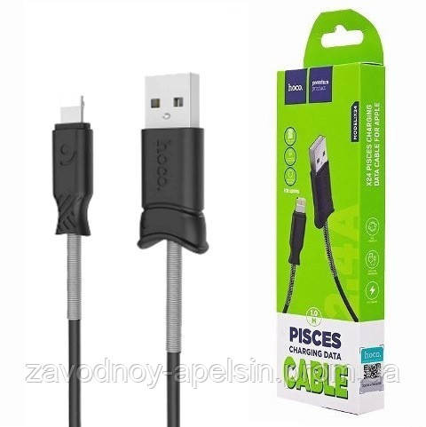 USB кабель Apple iPad lightning 1m Hoco X24 усиленный Одесса - изображение 1