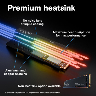 Накопичувач SSD M.2 2280 2TB T705 with Heatsink Micron (CT2000T705SSD5) Вінниця - фото 7