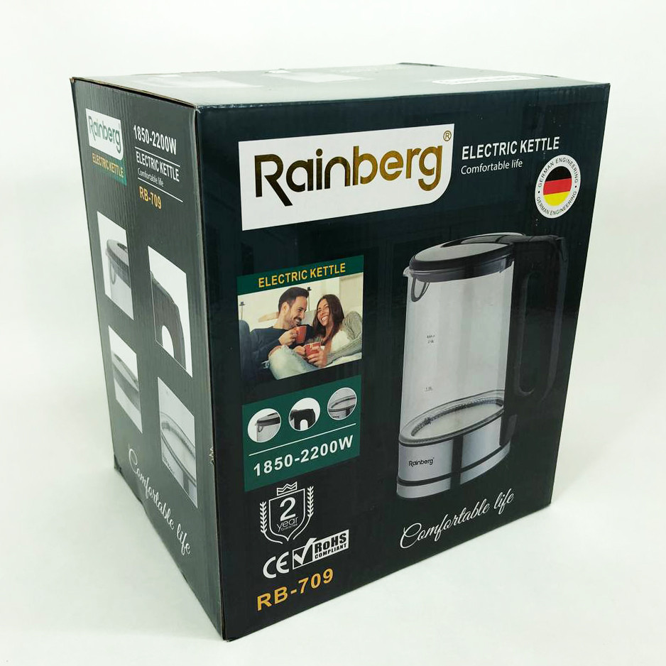 Електрочайник з підсвічуванням для кип'ятіння Rainberg, Електрочайник якісний з підсвічуванням BF-98 Івано-Франківськ - фото 9