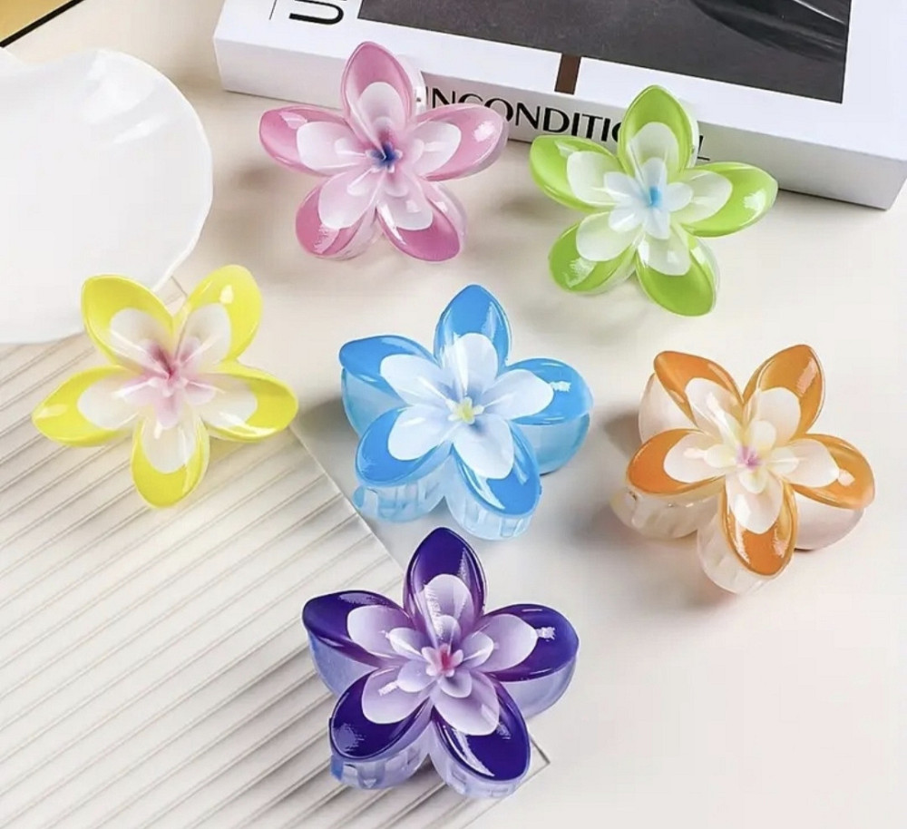 Заколка-крабік квітка Салатовий Смела - изображение 3