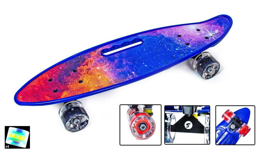 Penny Board 22" Scale Sports З Ручкою "Всесвіт" Світяться колеса Одеса - фото 1