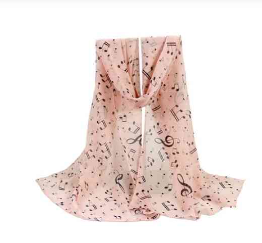 Шарф с нотами женский 144 на 50 см розово-черный Киев
