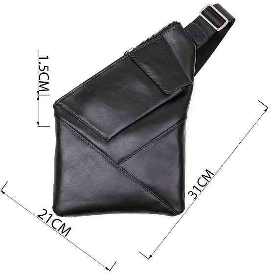 Кожаная мужская сумка через плечо GRANDE PELLE 11439 Черный Киев