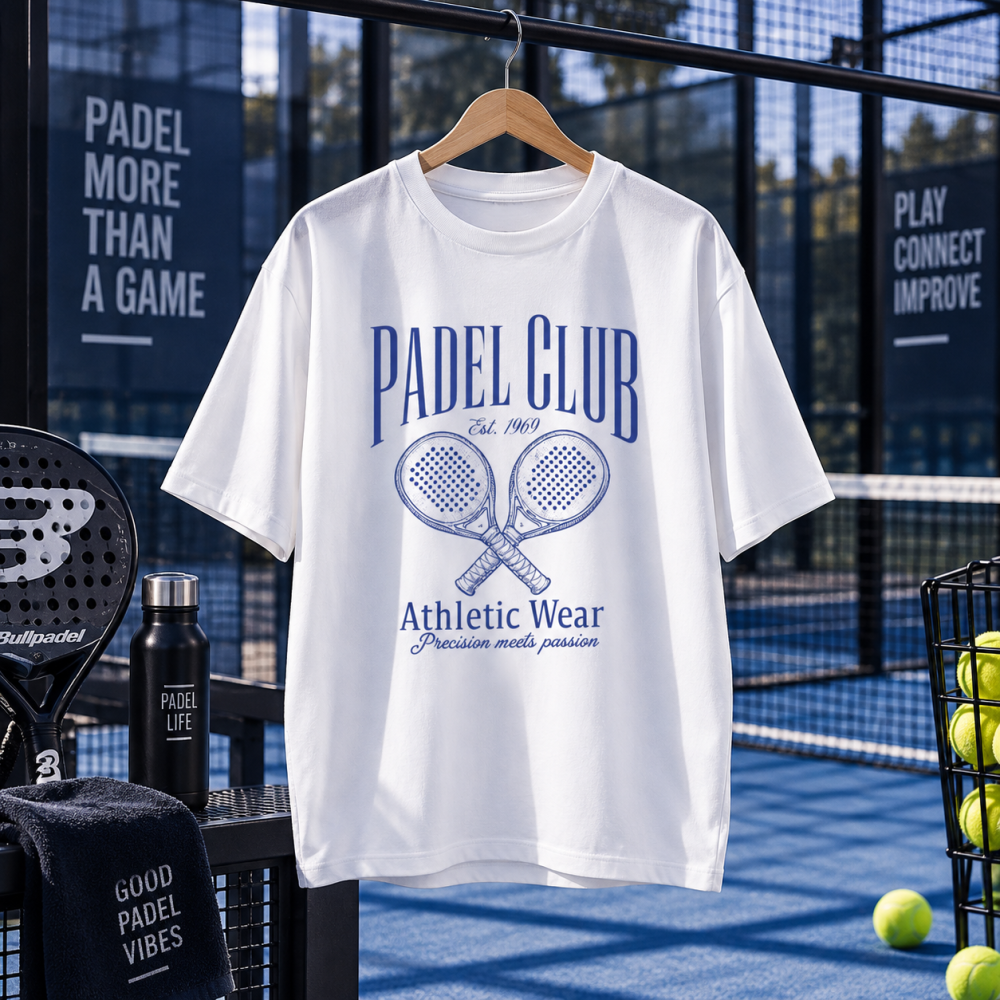 Футболка Padel Club з принтом ракеток для падел-теннісу, біла унісекс L Чернівці - фото 1