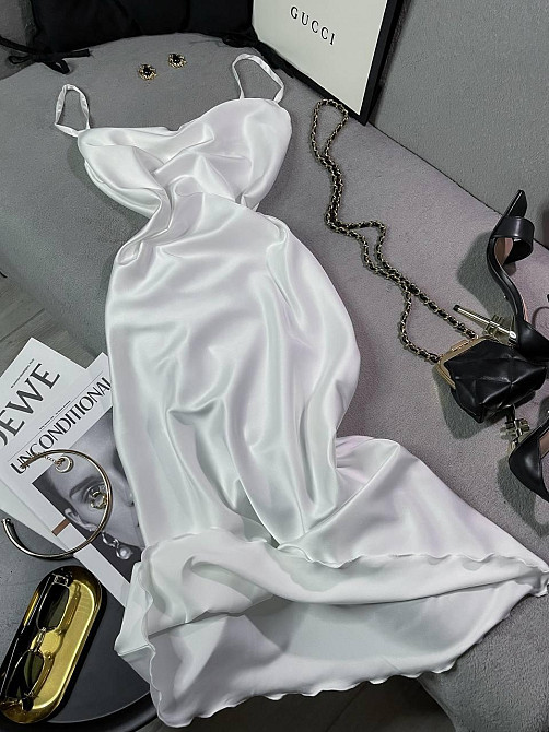 Женское романтическое элегантное платье шелк Белый, 44/46 Одесса - изображение 4