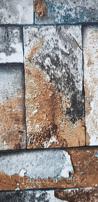 Шпалери вінілові на флізеліні AdaWall Roka 1.06х10 під плитку структурні коричневі сірі білі 23106-3 Київ - фото 3