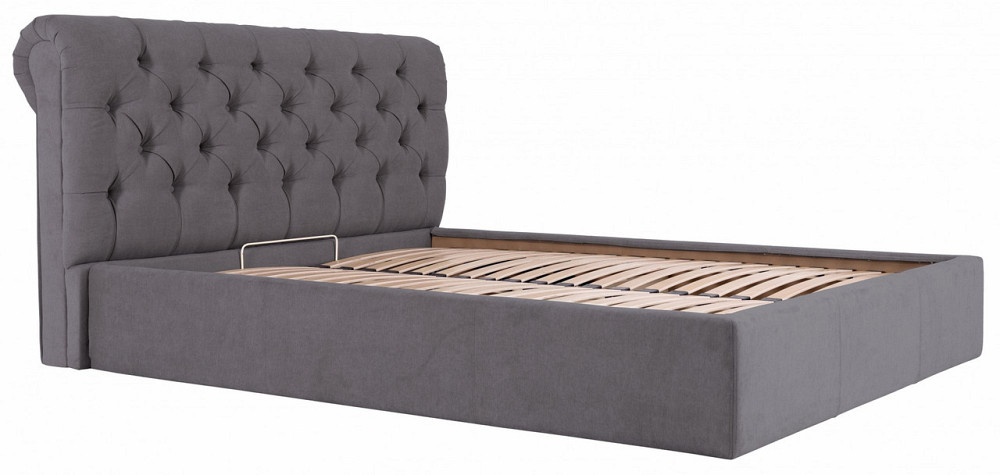 Ліжко London VIP 140 х 190 см Місті Dark Grey З додатковою металевою цільнозварною рамою Темно-сірий Київ - фото 9