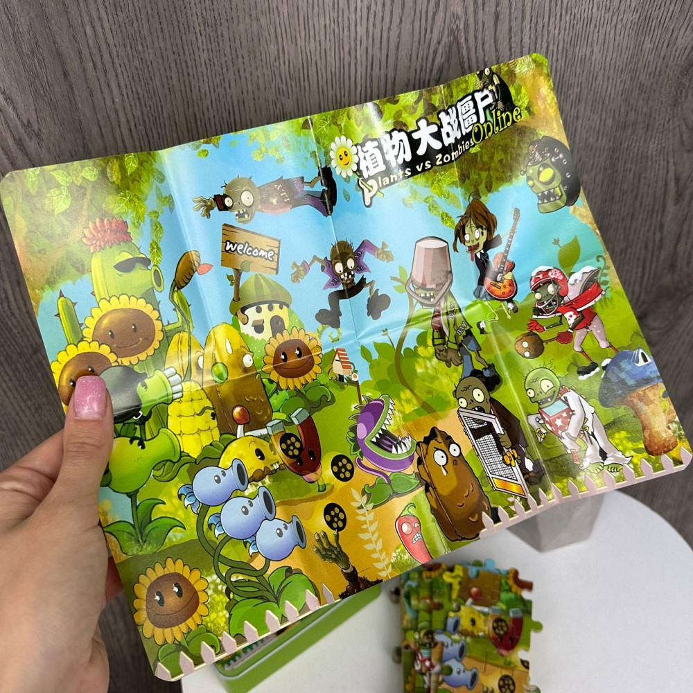Дитячі пазли розвивальні Plants vs Zombies у металевій коробочці, пазли для дітей рослині проти Зомбі ( 23812 ) Харків - фото 10