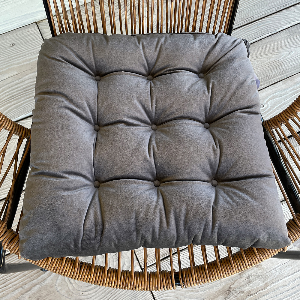 Подушка для стільців (40x40х5 см) Decorator Velour колір серый 84-103 Київ - фото 1