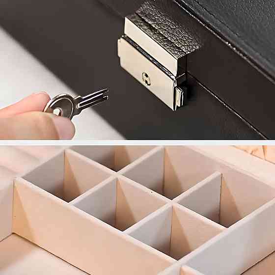 Органайзер для ювелірних виробів RESTEQ — двошарова біла шкатулка для прикрас з відділеннями Київ