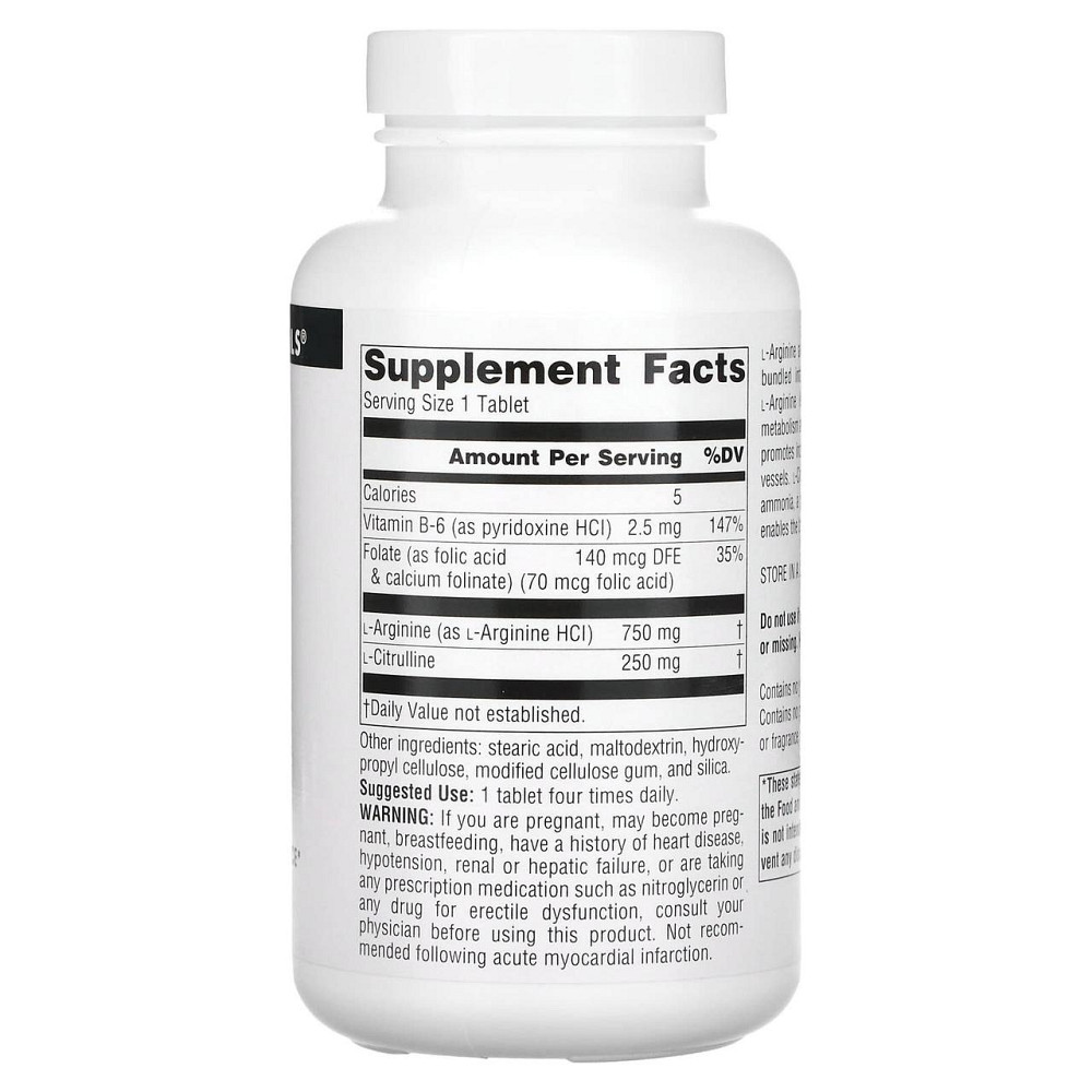 Аргинин цитруллин Source Naturals L-Arginine L-Citrulline 1000 мг 120 таб Киев - изображение 2