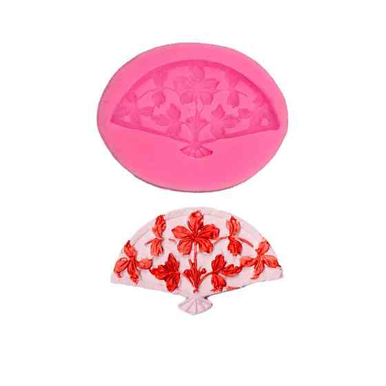 Молд силиконовый Веер 57 на 44 мм розовый Киев