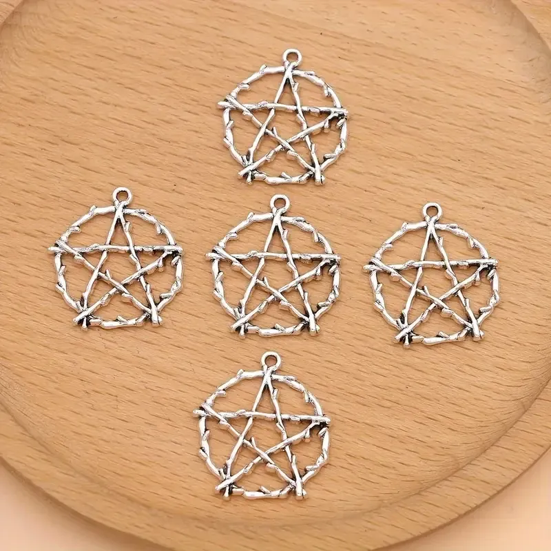 Підвіска Пентаграма набір 5 шт – сріблясті кулони Київ - фото 4