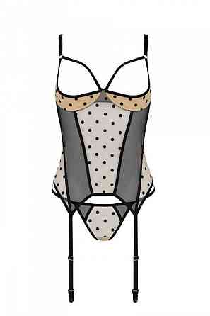 Корсет Passion MARINA CORSET, L/XL, beige, с открытыми чашками Sex Aura Киев