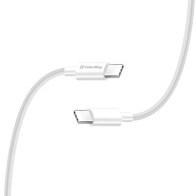 Дата кабель USB-C to USB-C 1.0m 5A 100W white ColorWay (CW-CBPDCC058-WT) Винница - изображение 2