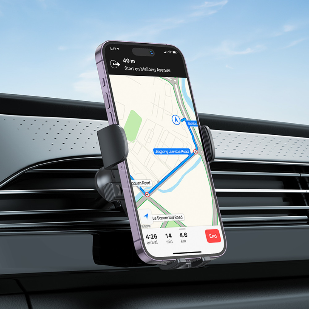 Автотримач для телефона BOROFONE BH92 Grand one-button car holder(air outlet) Black Ковель - фото 9