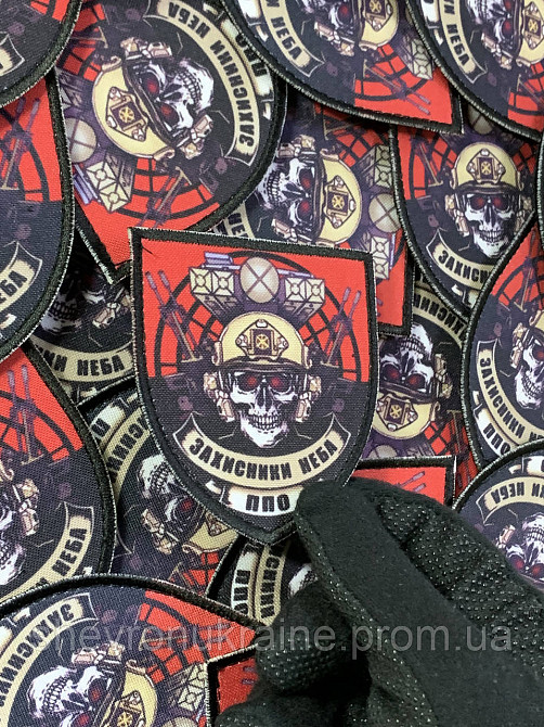 Печатный шеврон ПВО (Форма щит. На липучке) Размер 8x7.5см Киев - изображение 5