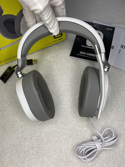 Гарнитура игровая CORSAIR HS65 SURROUND проводная белая объемный звук 7.1 для ПК PS5 Mac Xbox CA-9011271-EU Киев - изображение 10