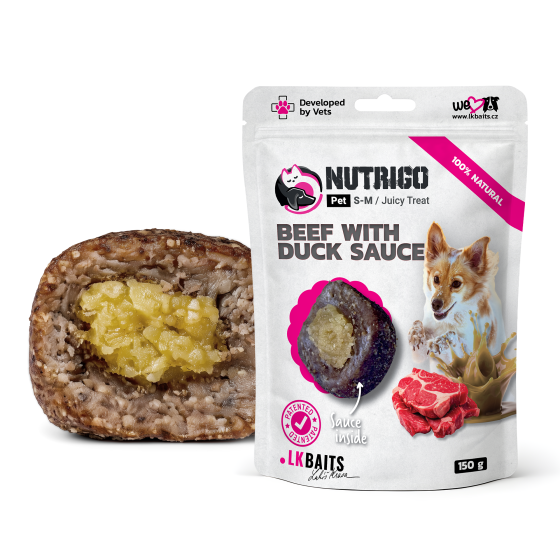 LK Baits Pet Nutrigo Treat Veal Функціональні ласощі для собак з яловичиною та качиним соусом (Ø 12 мм), 150 г Киев