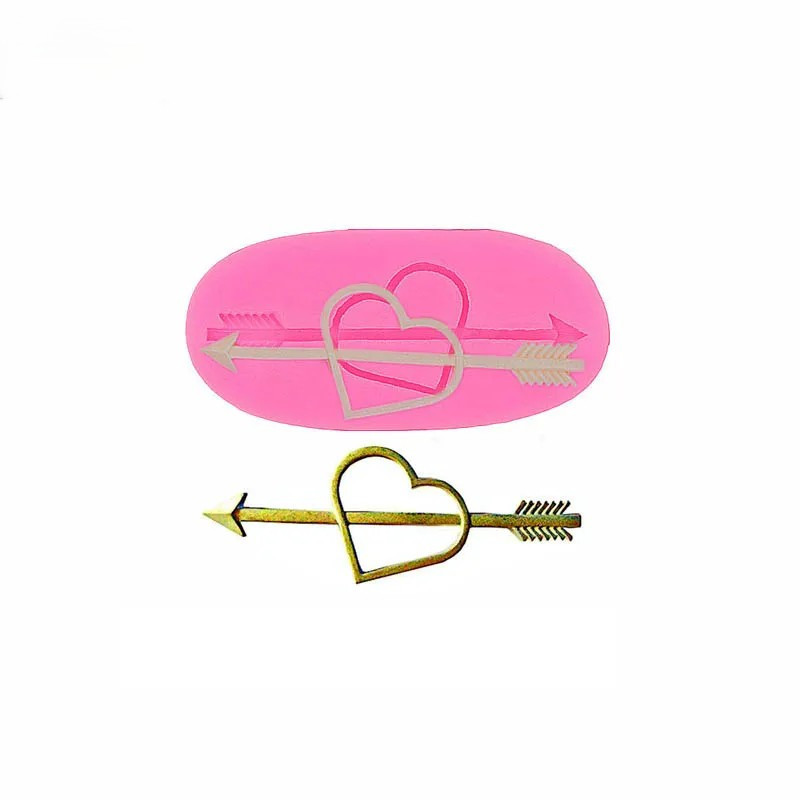 Молд силиконовый Сердце универсальный 63 на 30 мм розовый Киев - изображение 4