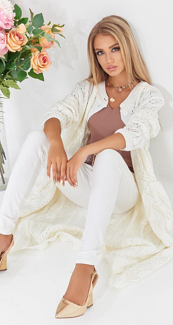 Ажурний кардиган із кишенями (42-46) Київ - фото 2