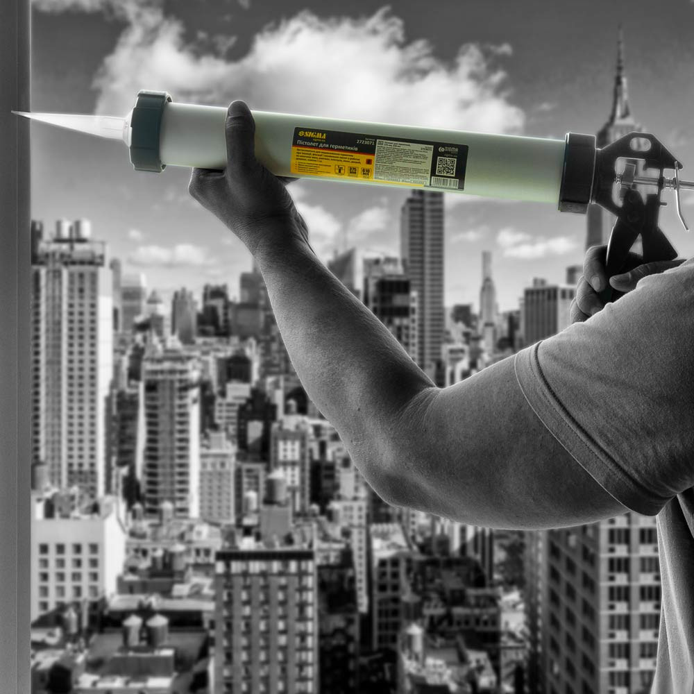 Sigma Пистолет для герметиков 375мм 610мл (алюминиевая туба) SIGMA (2723071) Коломия - фото 4