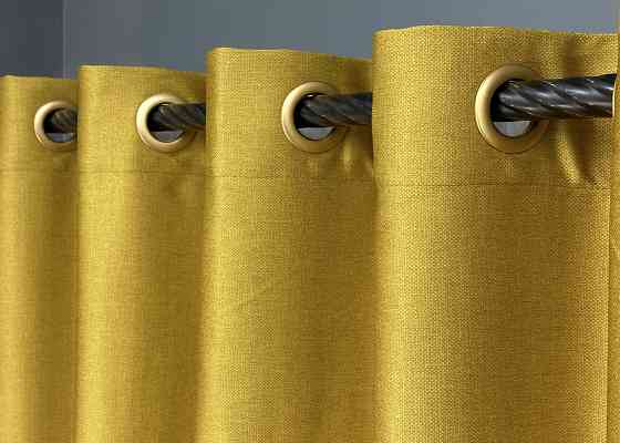 Комплект штор на люверсах VR-Textil Шенилл однотонный № 1897ш Горчичный 150х250 см 2 шт (37-0308) Киев
